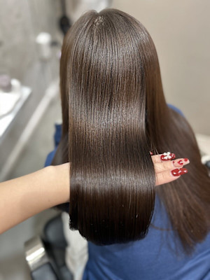 酸性ストレート/髪質改善/セミロング/艶髪