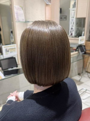 ブリーチなしダブルカラーで透明感カラー