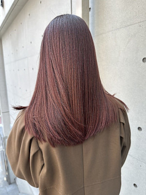  韓国顔まわりレイヤーカットグレージュオリーブベージュブラウ