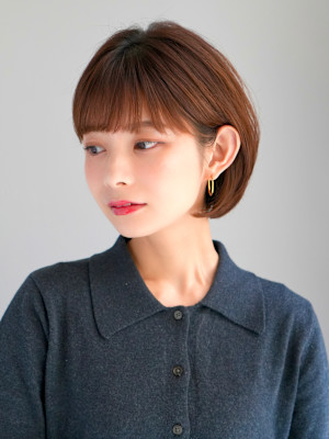 前下がりショート・ボブ/絶壁解消/前髪あり/40代/30代