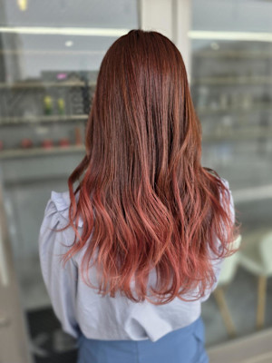 ピンクグラデーション/ブリーチ