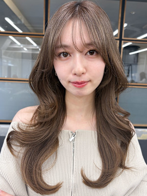 【艶感★シースルーバング】韓国ヘア20代30代ウェーブ巻き髪