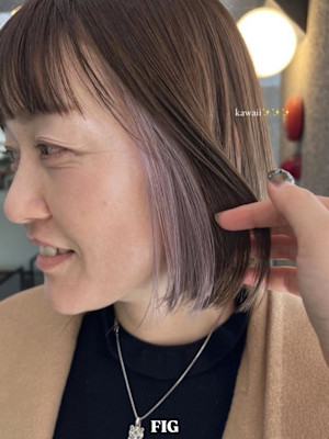 ボブ/白髪ぼかし/デザインカラー