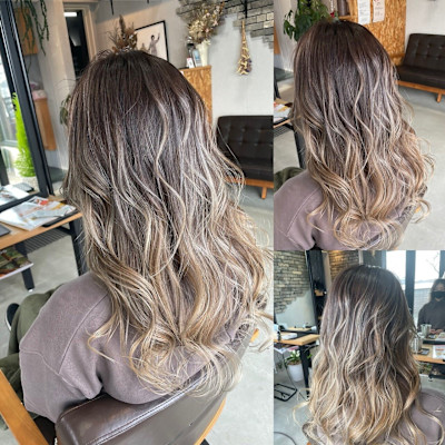 外国人風バレイヤージュカラー