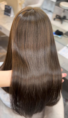 ハッシュカット/顔周りカット/ダークブラウン/シャギーカット