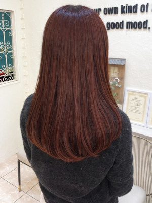 チェリーレッドカラー/重めレイヤー