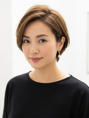前髪なしショート