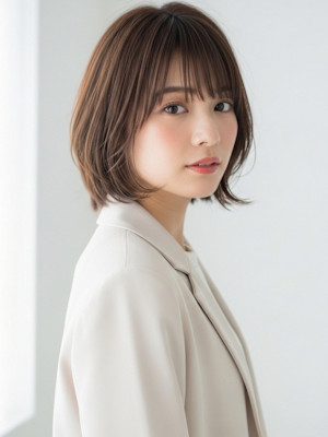 顔まわりレイヤーボブ