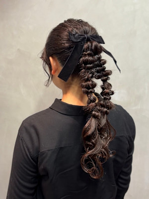 【藤沢ヘアセット】ツインポニーあみおろし