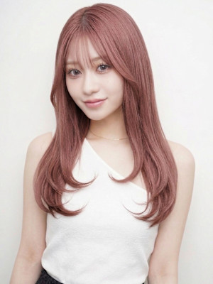 ピンクベージュ ハイトーンカラー ケアブリーチ 髪質改善