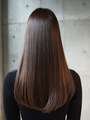 レイヤーロング/ハッシュカット/シルキーベージュ/鶴舞/髪質