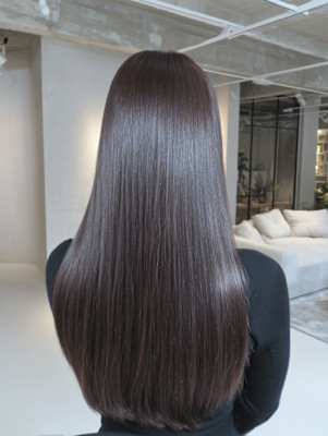 レイヤーロング/ハッシュカット/シルキーベージュ/鶴舞/髪質