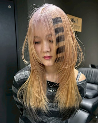 オーダーメイド　デザインカラー　ケアブリーチカラー　ウルフ