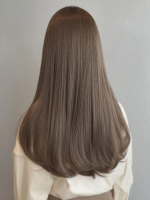 レイヤーロング/ハッシュカット/シルキーベージュ/鶴舞/髪質
