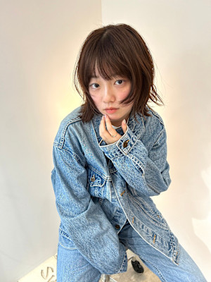 ニュアンスパーマボブウルフレイヤーハッシュカット