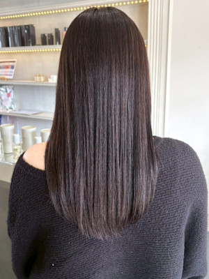 髪質改善 ストレート 透明感カラー アッシュブラウン 20代