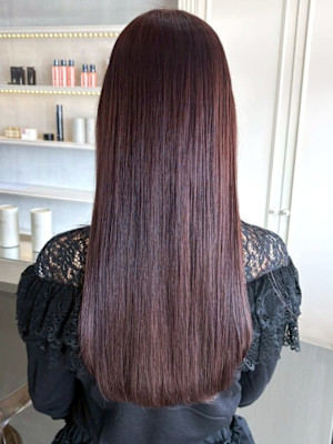 ストレート 髪質改善トリートメント 透明感カラー 艶カラー