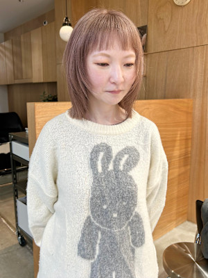 ケアブリーチウルフボブレイヤーハッシュカット