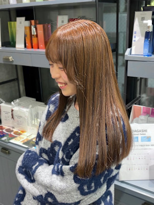 【藤沢艶カラー】ブリーチなしダブルカラーオリーブベージュ