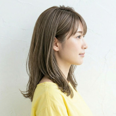 30代に◎白髪ぼかし＆透明感シークレットハイライトミディ