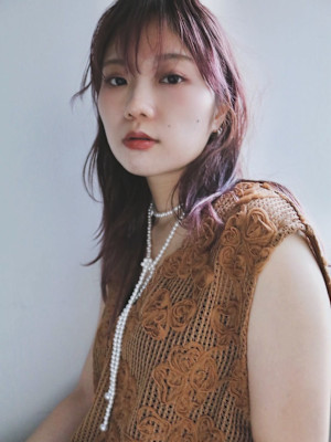 ラベンダーブラウン × シアーレイヤーミディ