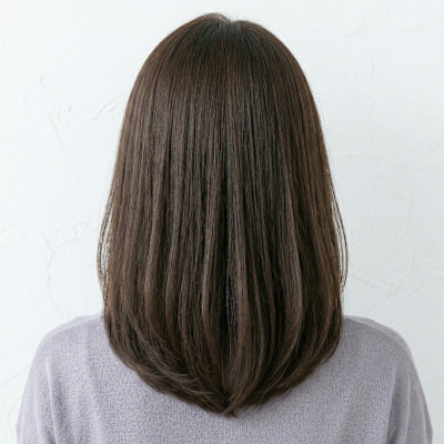 30代40代【上品ツヤ】白髪カバー×小顔グラデーションミディ