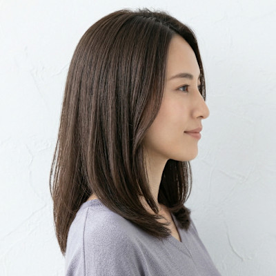 30代40代【上品ツヤ】白髪カバー×小顔グラデーションミディ