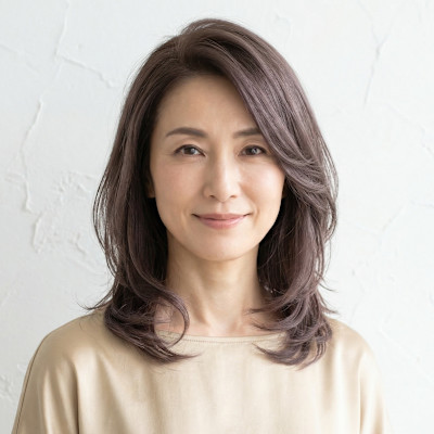 大人上品、トップふんわり、簡単ミディアムレイヤー