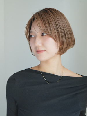 ショート・ボブ/丸顔/前髪あり/絶壁解消/20代/30代
