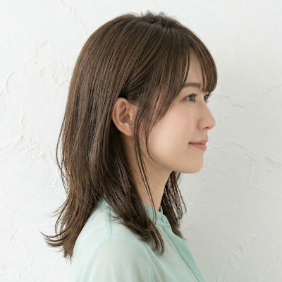 小顔くびれミディアムレイヤー＆透明感フォレスト