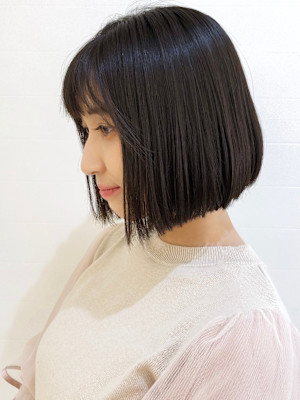 【morio成増/児玉】丸みボブ　黒髪
