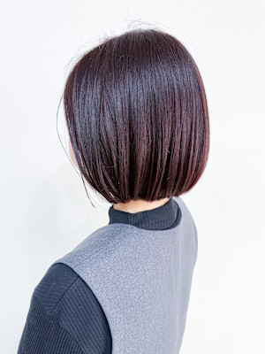 【morio成増/児玉】丸みボブ　ピンクブラウン