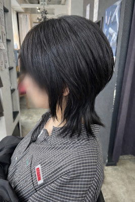 生え癖補正×ステップボーンカットのウルフショート