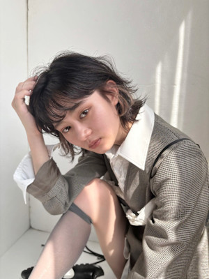 ニュアンスショートボブ × シアーベージュ