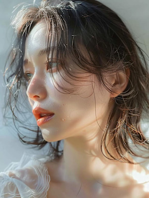 黒髪/ボブルフ/ネビージュ/小顔/ワンレン／カット