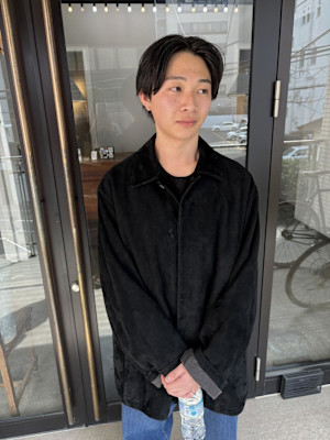 メンズショート　センターパート