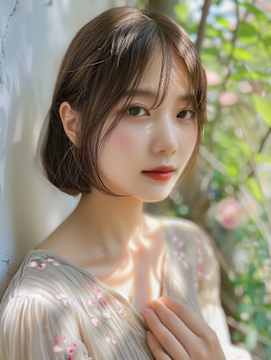 黒髪/ボブルフ/ネビージュ/小顔/ワンレン／カット