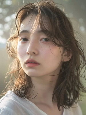 黒髪/ボブルフ/ネビージュ/小顔/ワンレン／カット