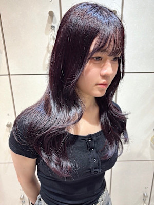 パープルイルミナカラー髪質改善トリートメント×山本かほ