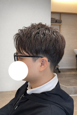 ショート×スポットパーマ