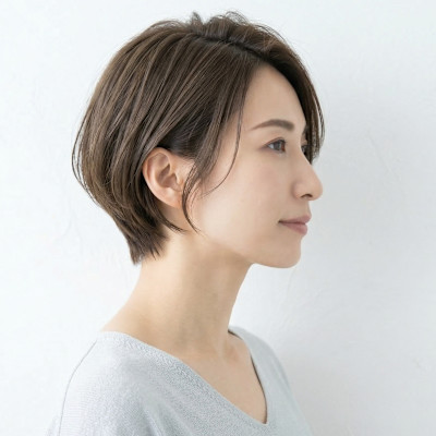 【小顔×上品】大人女性に贈る耳掛けショートレイヤー