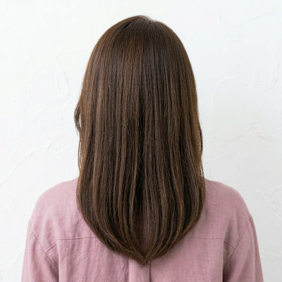 大人ワンレンミディアム、面長補正、50代艶髪エイジングケア