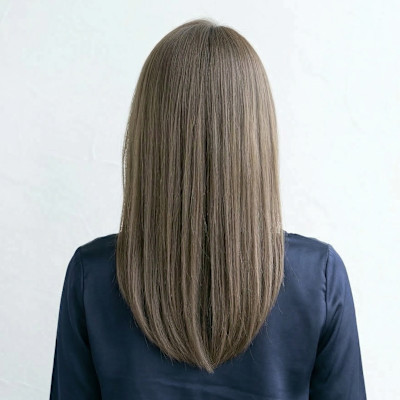 30代大人ワンレン×プラチナアッシュ【清潔感・悩み対応】