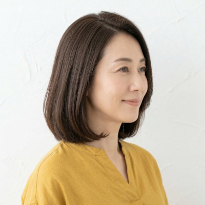 【50代艶ボブ】ワンレン＆モカブラウンで白髪カバー