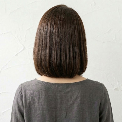 40代◎白髪・細毛カバー乾かすだけで整う大人の上品ワンレンボ