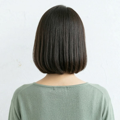 30代からの上品艶ボブ。白髪カバーと時短が叶う大人ワンレン