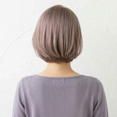 【小顔】大人可愛い☆アッシュピンクのショートボブ