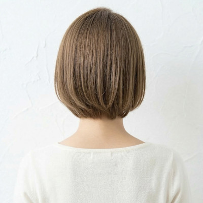 大人可愛い小顔ショートボブ乾かすだけでまとまるツヤ感スタイル