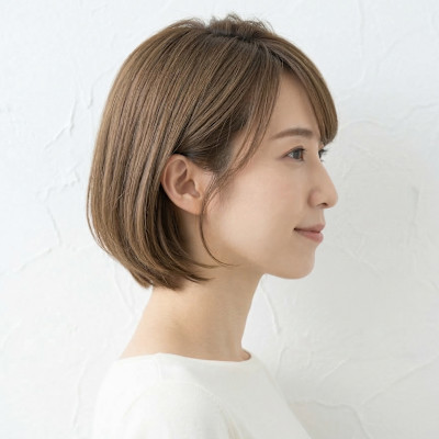 大人可愛い小顔ショートボブ乾かすだけでまとまるツヤ感スタイル