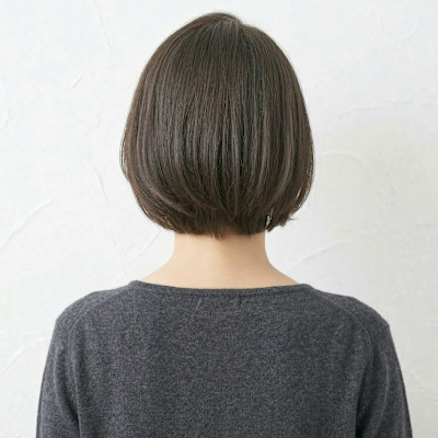 大人女性の上品丸みボブ【耳かけ小顔】
